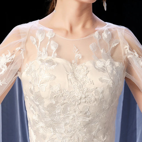 Elegant Court Train Lace Embroidery Princess Vintage Wedding Dress Plus Size Gowns Customized
